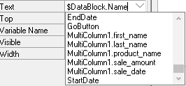 This image shows other available variables existing in the DataBlock.